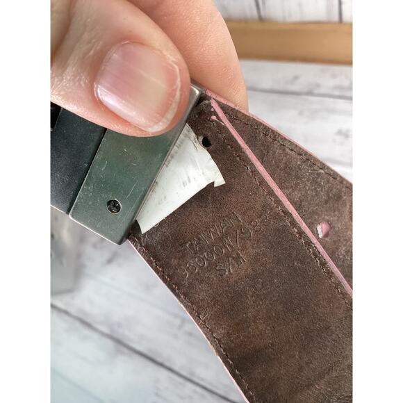 Brown/Pink Leather Camouflage Belts for Women S/M - Picture 3 of 3